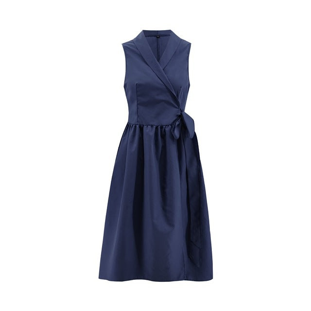 Satin Belted Wrap Midi Dress