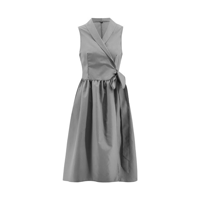 Satin Belted Wrap Midi Dress