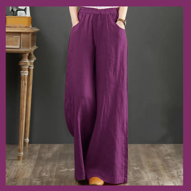 Pure Linen Wide Leg Pants