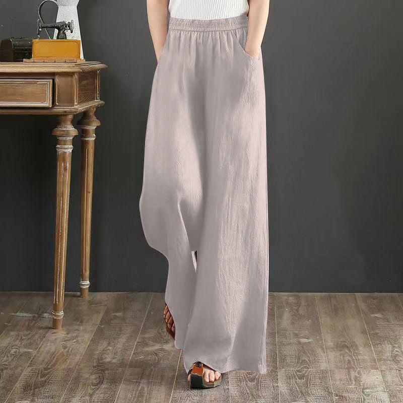 Pure Linen Wide Leg Pants