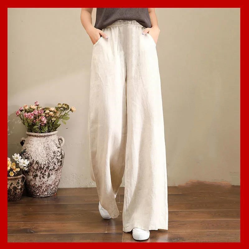 Pure Linen Wide Leg Pants