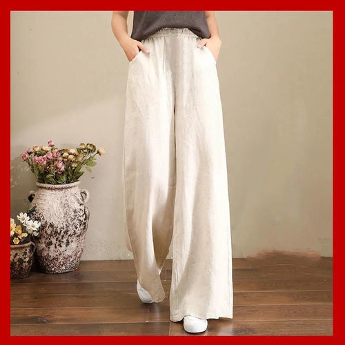 Pure Linen Wide Leg Pants