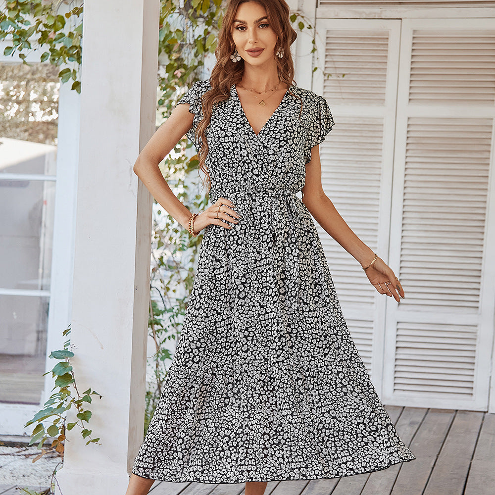 Boho Floral Wrap Maxi Dress