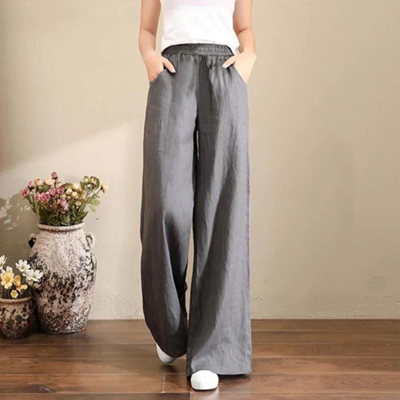 Pure Linen Wide Leg Pants