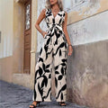 High Waist Wide Leg Print Jumpsuit