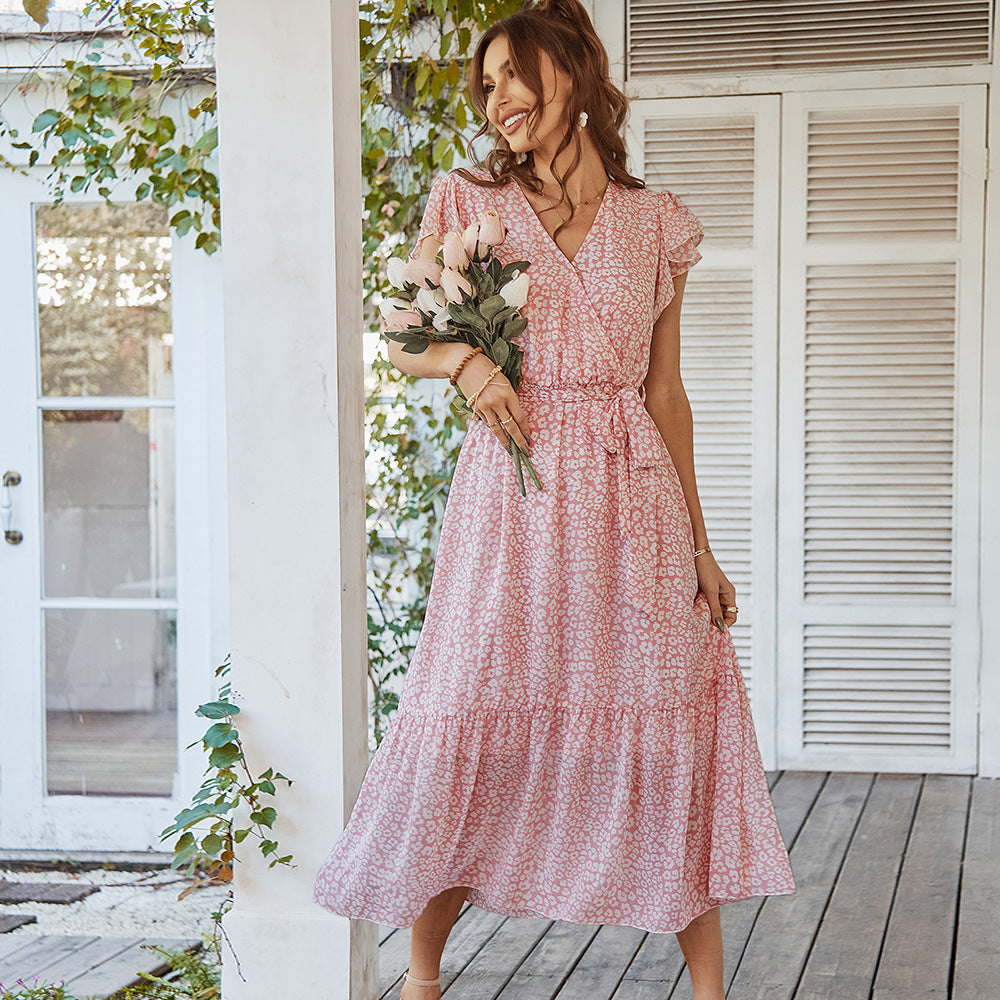 Boho Floral Wrap Maxi Dress