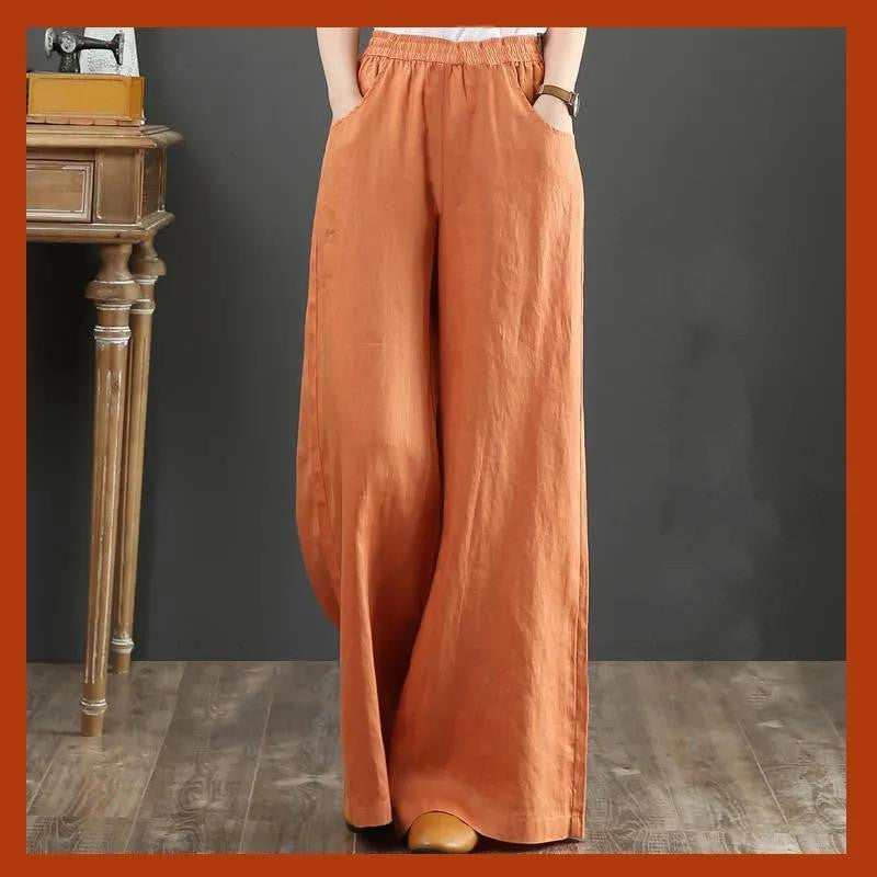 Pure Linen Wide Leg Pants